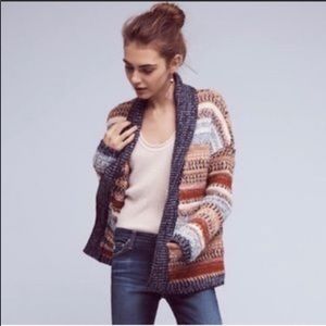 Anthropologie Knitted & Knotted Open Cardigan